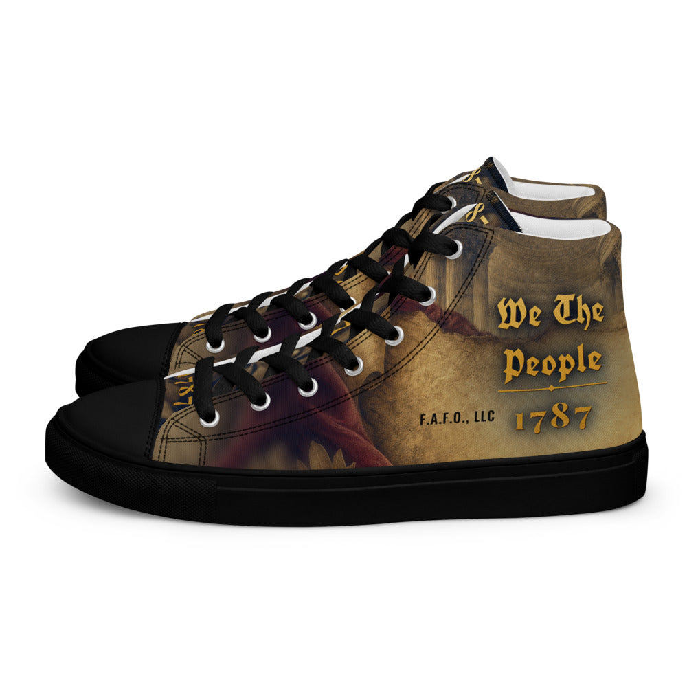F.A.F.O., LLC full-wrap high-top shoe mockup - left shoe, outer side view