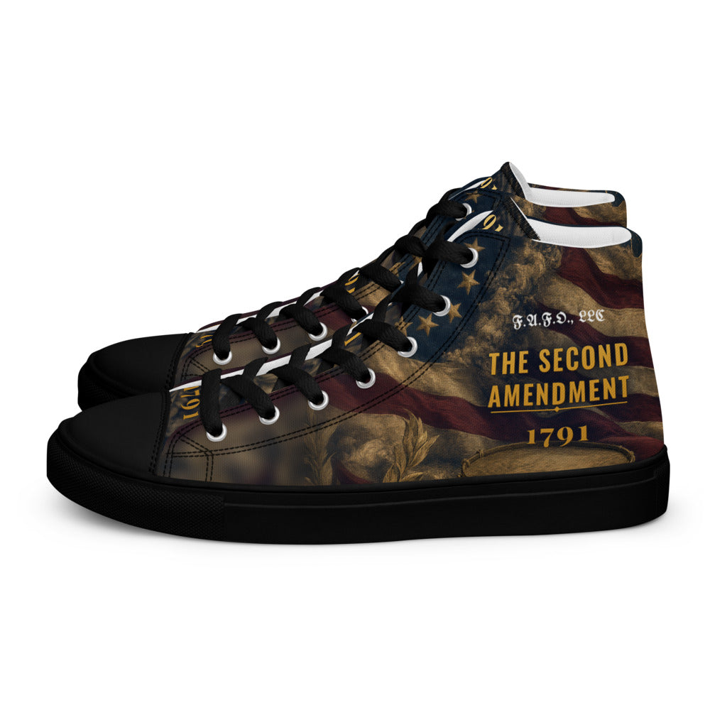 F.A.F.O., LLC full-wrap high-top shoe mockup - left shoe, outer side view