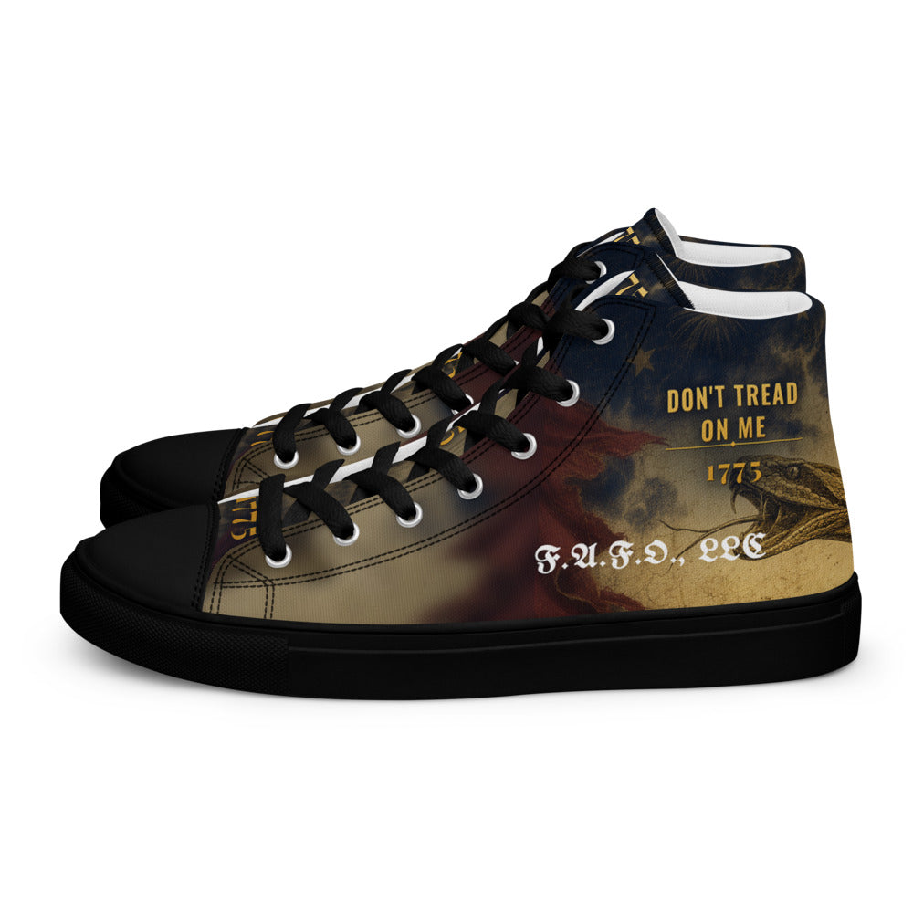 F.A.F.O., LLC full-wrap high-top shoe mockup - left shoe, outer side view
