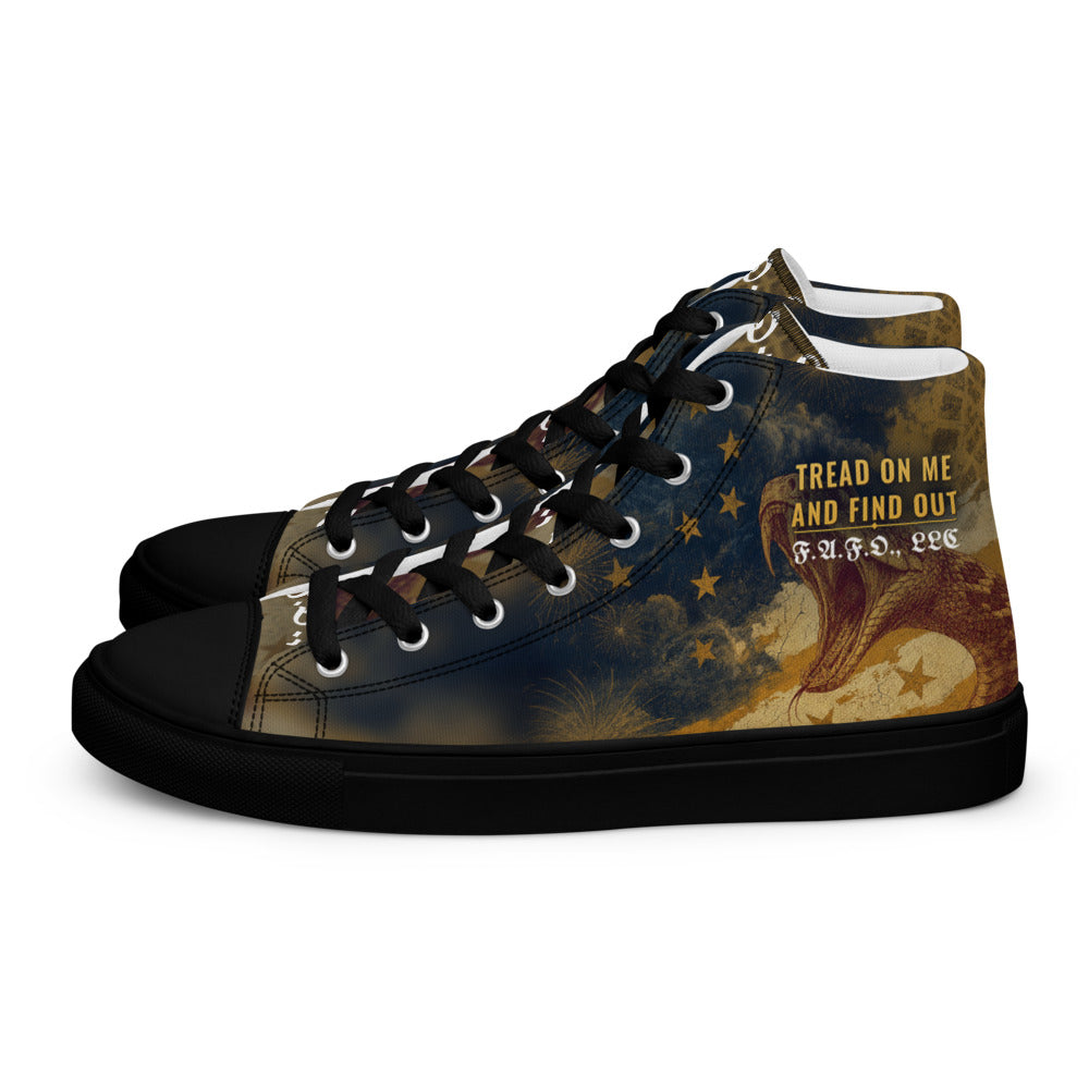 F.A.F.O., LLC full-wrap high-top shoe mockup - left shoe, outer side view