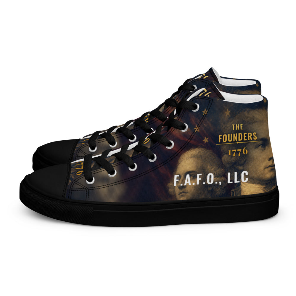 F.A.F.O., LLC full-wrap high-top shoe mockup - left shoe, outer side view