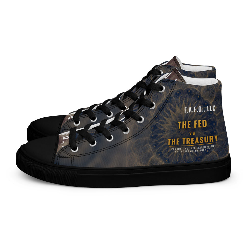 F.A.F.O., LLC full-wrap high-top shoe mockup - left shoe, outer side view