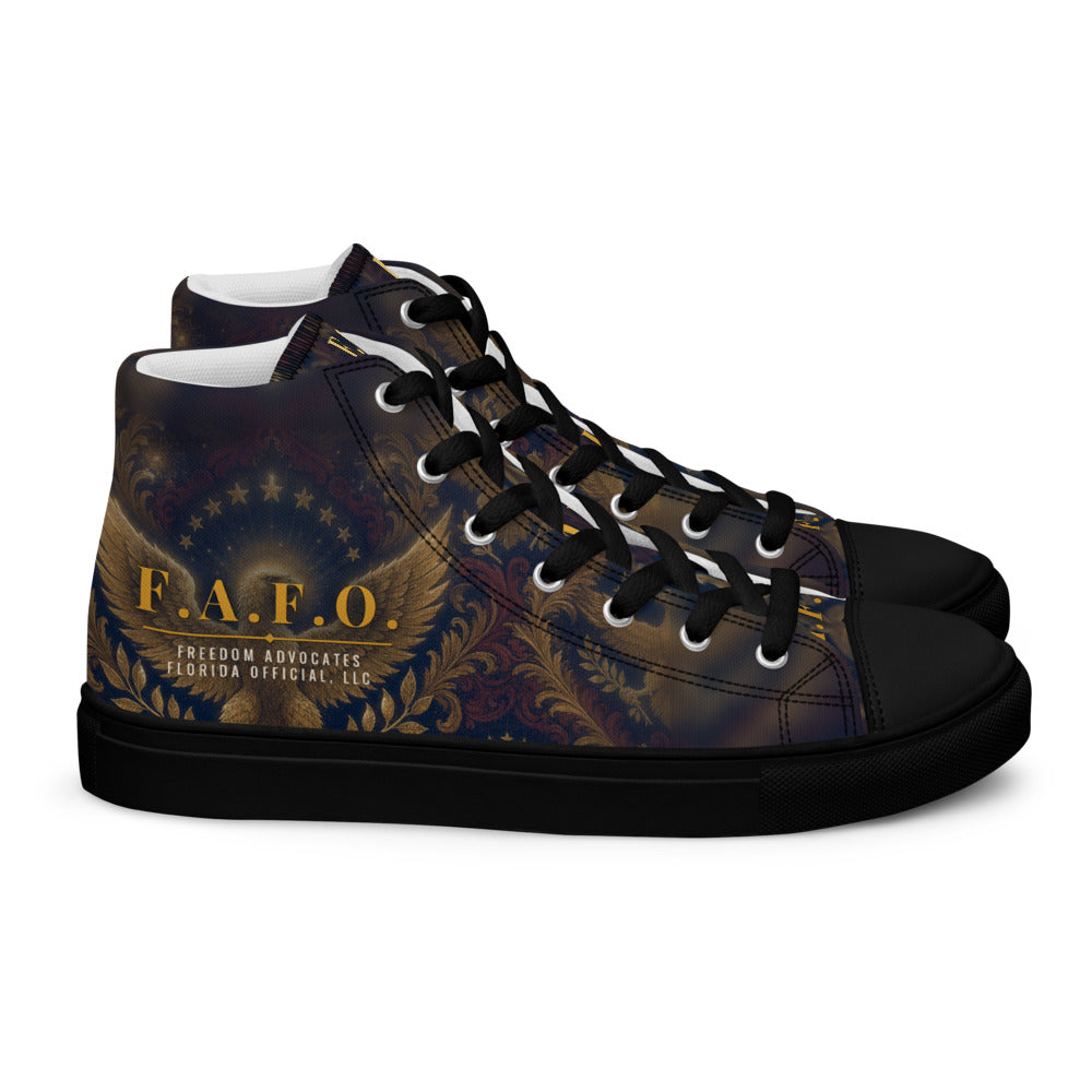 F.A.F.O. full-wrap high-top shoe mockup - right shoe, outer side