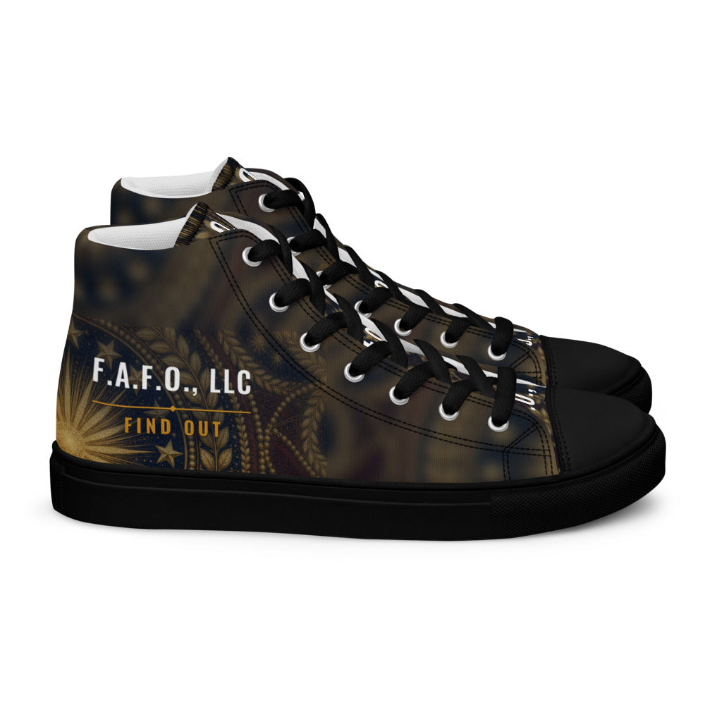 F.A.F.O., LLC full-wrap high-top shoe mockup - right shoe, outer side view