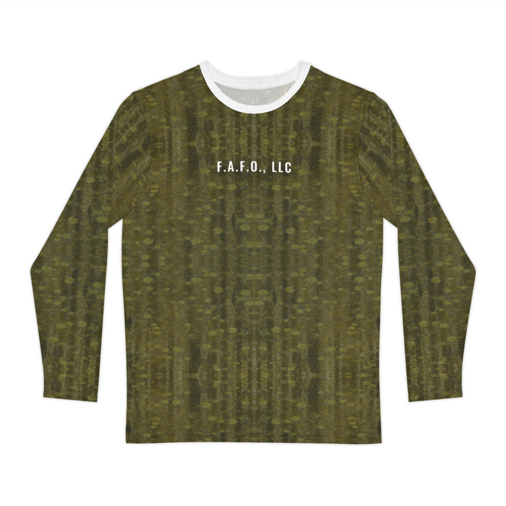 southern-freshwater shirt front mockup, company name with soft drop shadow