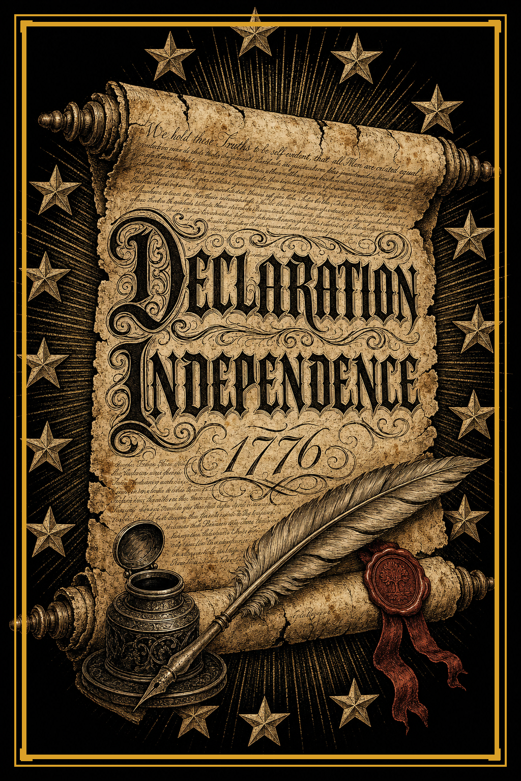 Declaration of Independence 1776 design, all-over printed socks - Freedom Advocates Florida Official, LLC