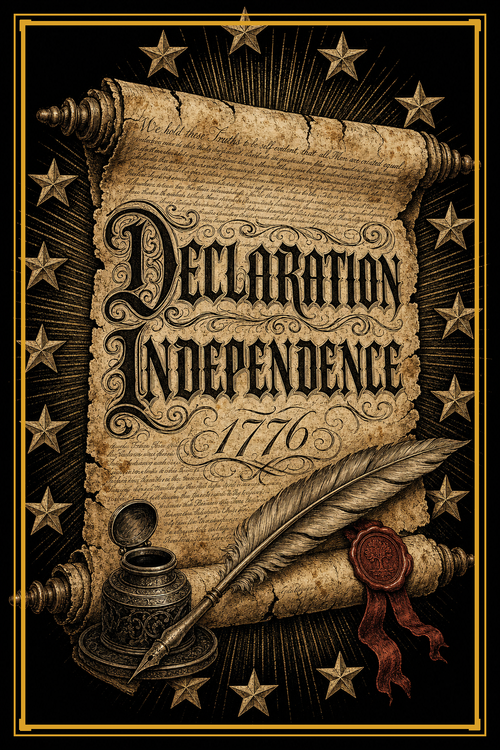 Declaration of Independence 1776 design, all-over printed socks - Freedom Advocates Florida Official, LLC