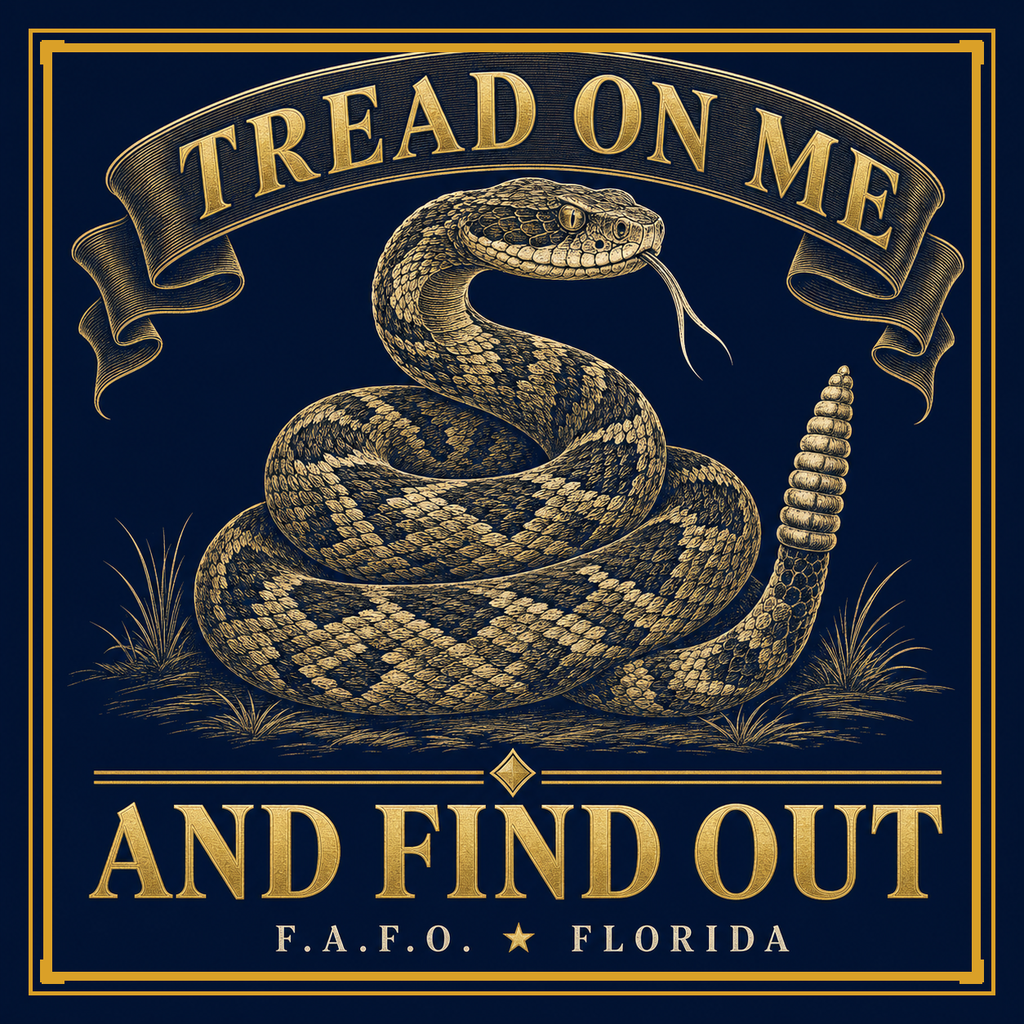 Tread On Me And Find Out design, all-over printed socks - Freedom Advocates Florida Official, LLC