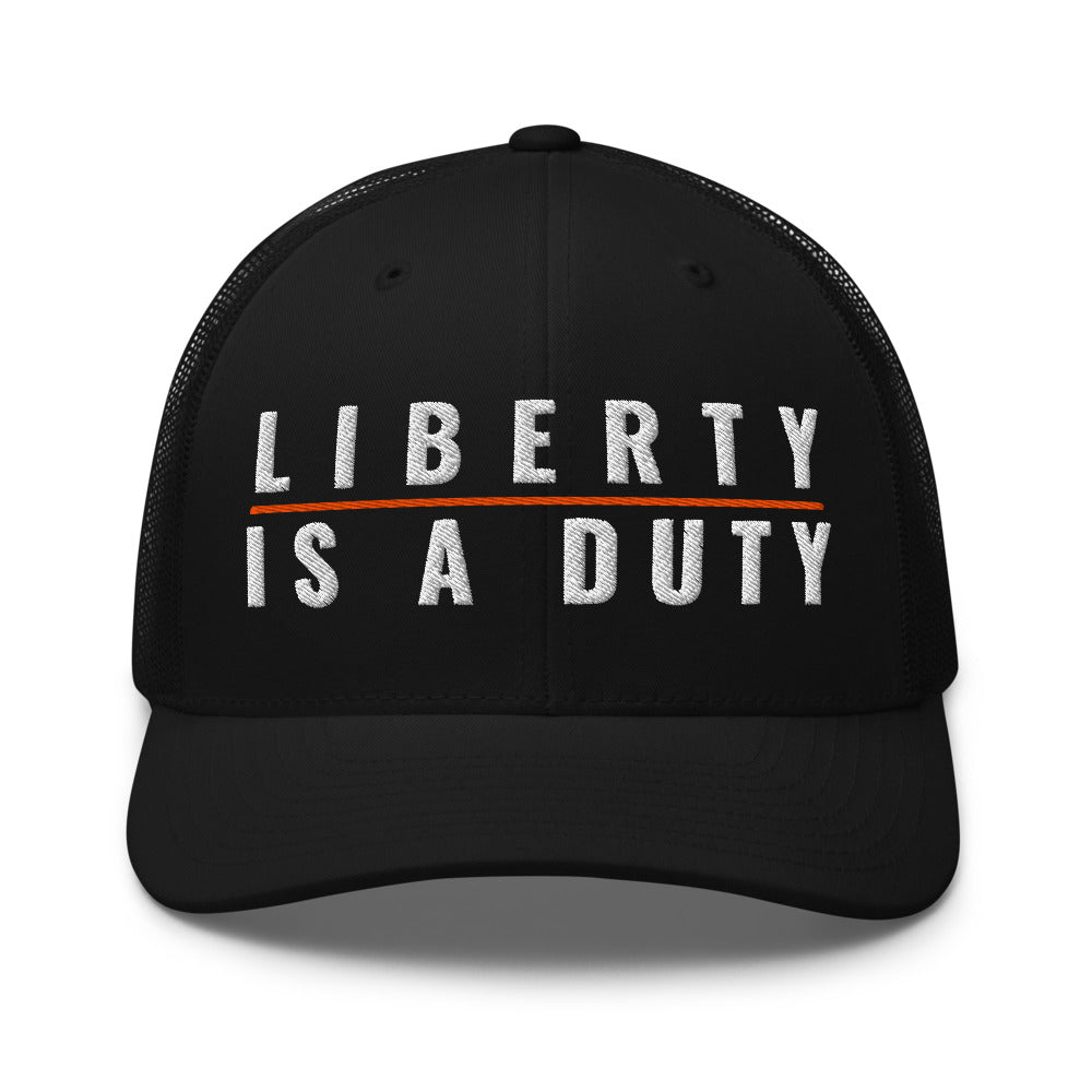 The Founders on a Black Open Mesh Trucker Cap - Yupoong 6606 mesh trucker cap, embroidered - Freedom Advocates Florida Official, LLC