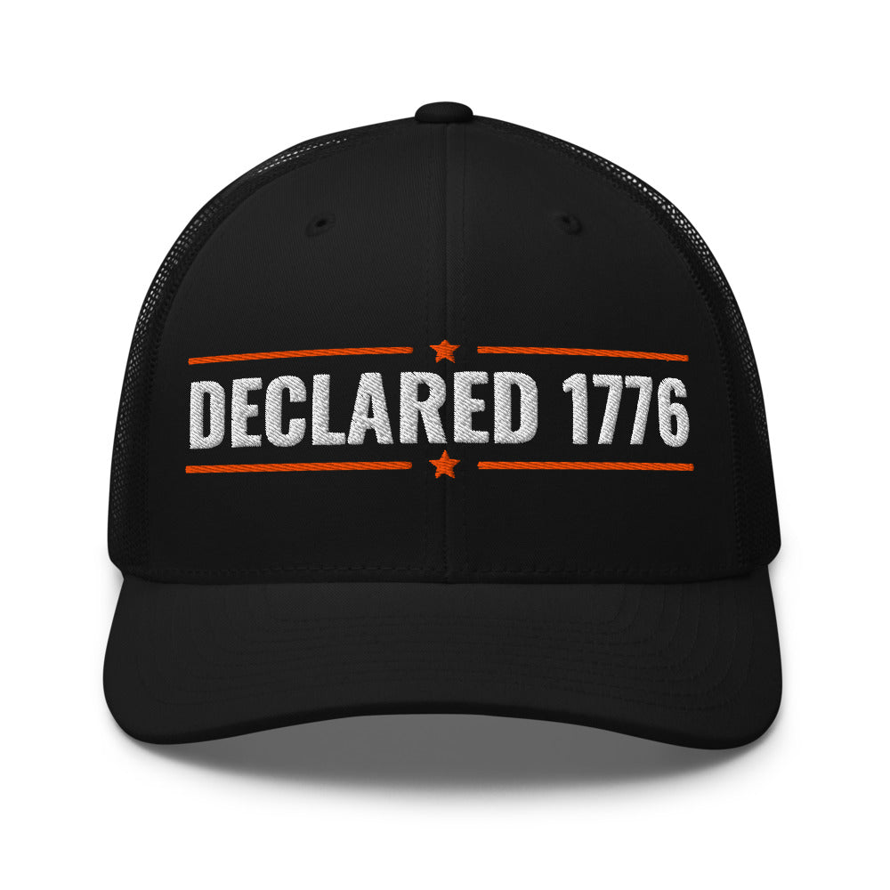 Declaration of Independence 1776 on a Black Open Mesh Trucker Cap - Yupoong 6606 mesh trucker cap, embroidered - Freedom Advocates Florida Official, LLC