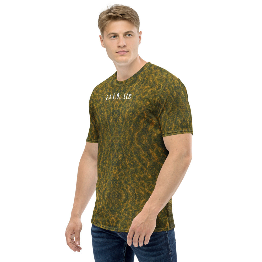 Florida Inshore Fishing Shirt (Short Sleeve) — Red drum (redfish) - left sleeve view - real Printful mockup - Freedom Advocates Florida Official, LLC