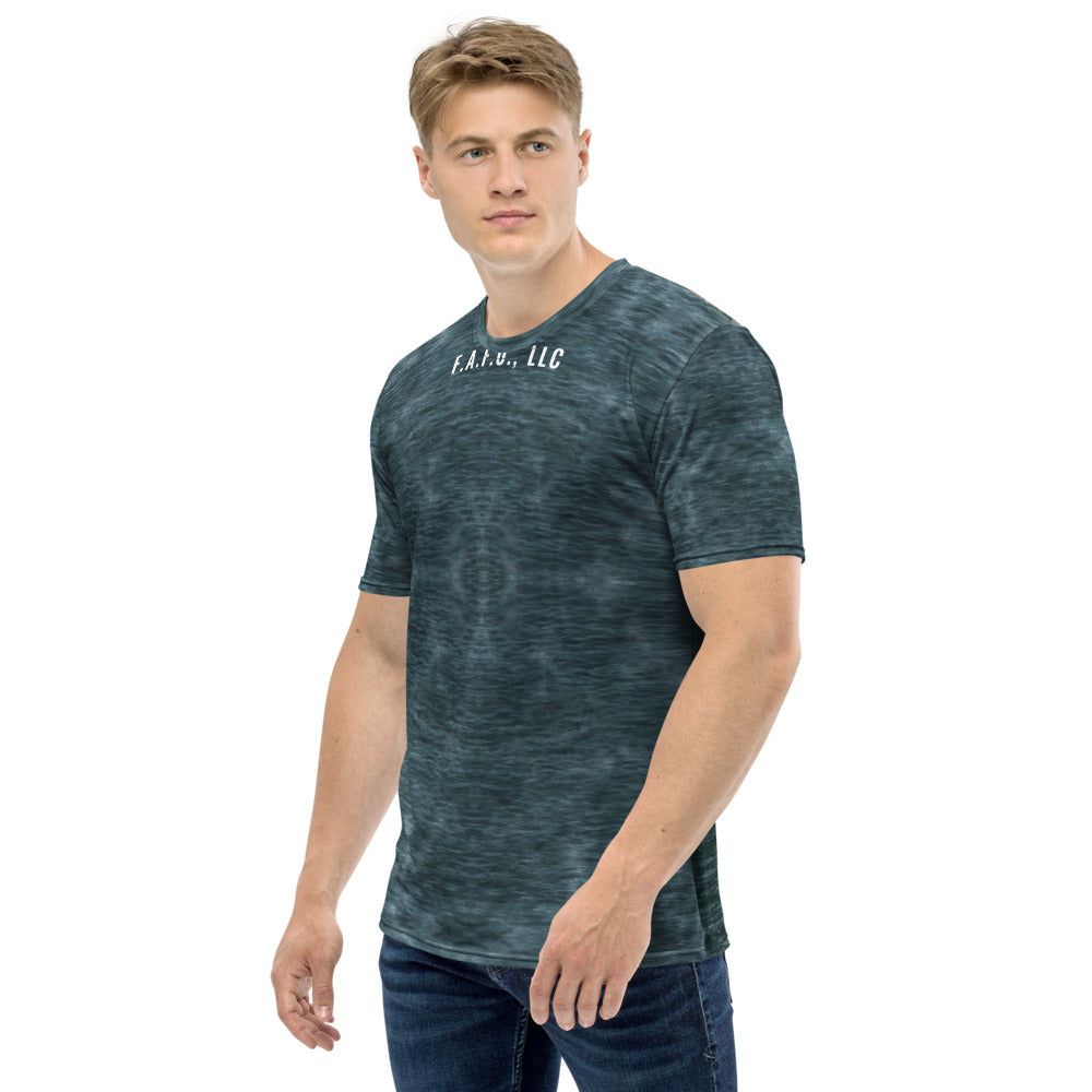 Great Lakes Fishing Shirt (Short Sleeve) — Walleye - left sleeve view - real Printful mockup - Freedom Advocates Florida Official, LLC