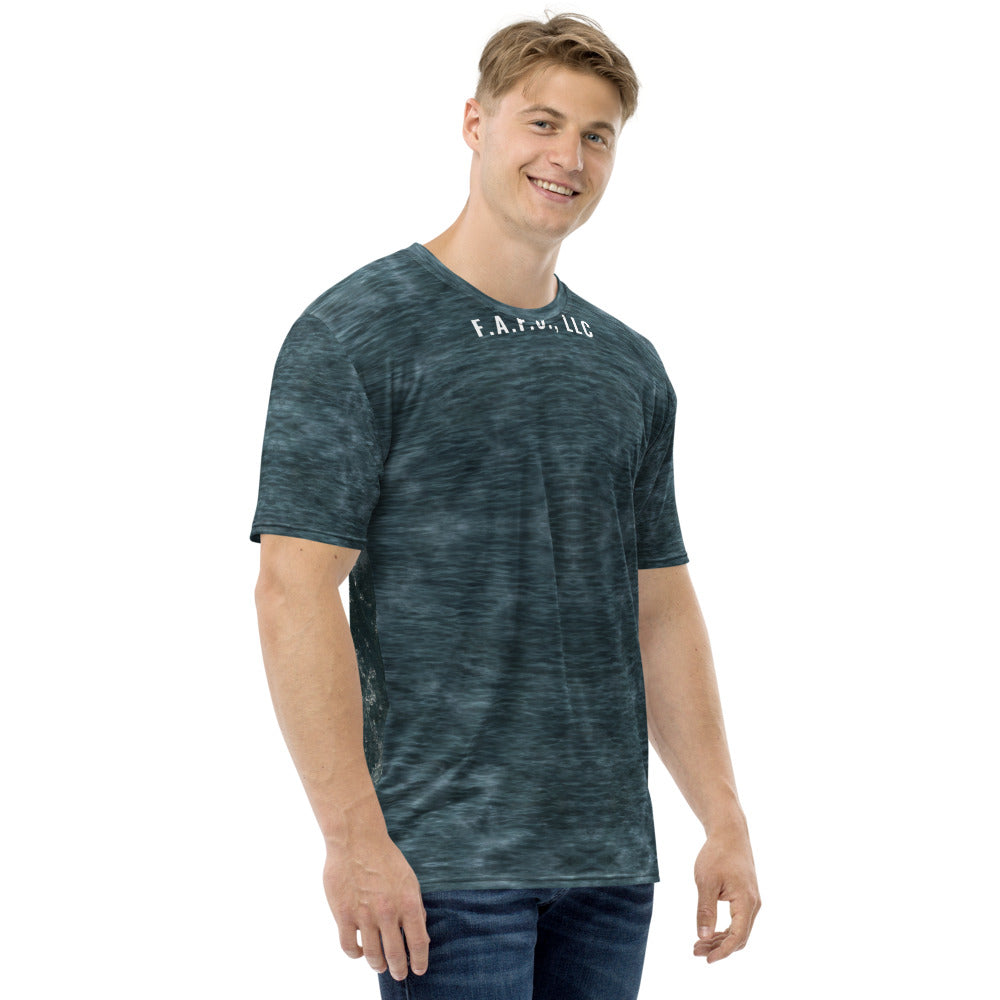 Great Lakes Fishing Shirt (Short Sleeve) — Walleye - right sleeve view - real Printful mockup - Freedom Advocates Florida Official, LLC