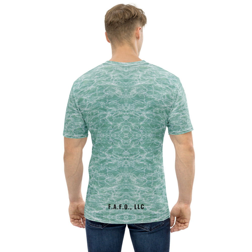 Plain Seafoam Fishing Shirt (Short Sleeve) — Water Only - back view - real Printful mockup - Freedom Advocates Florida Official, LLC