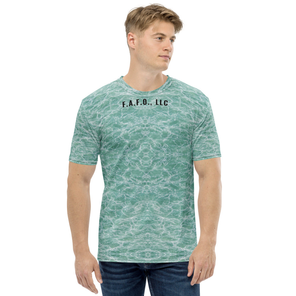Plain Seafoam Fishing Shirt (Short Sleeve) — Water Only - front view - real Printful mockup - Freedom Advocates Florida Official, LLC