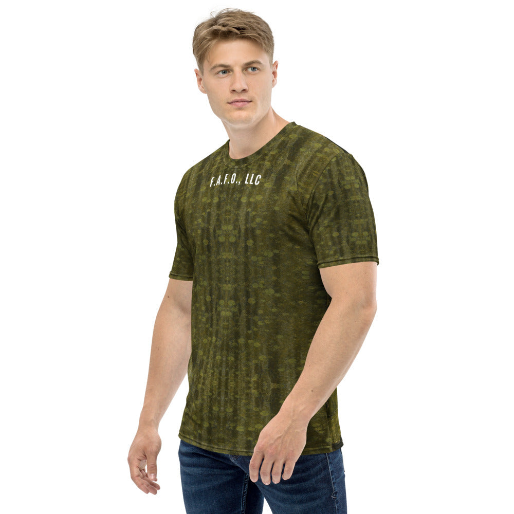 Southern Freshwater Fishing Shirt (Short Sleeve) — Largemouth bass - left sleeve view - real Printful mockup - Freedom Advocates Florida Official, LLC