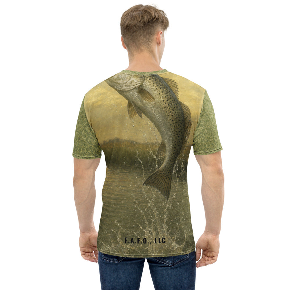 Texas Gulf Fishing Shirt (Short Sleeve) — Spotted seatrout - back view - real Printful mockup - Freedom Advocates Florida Official, LLC