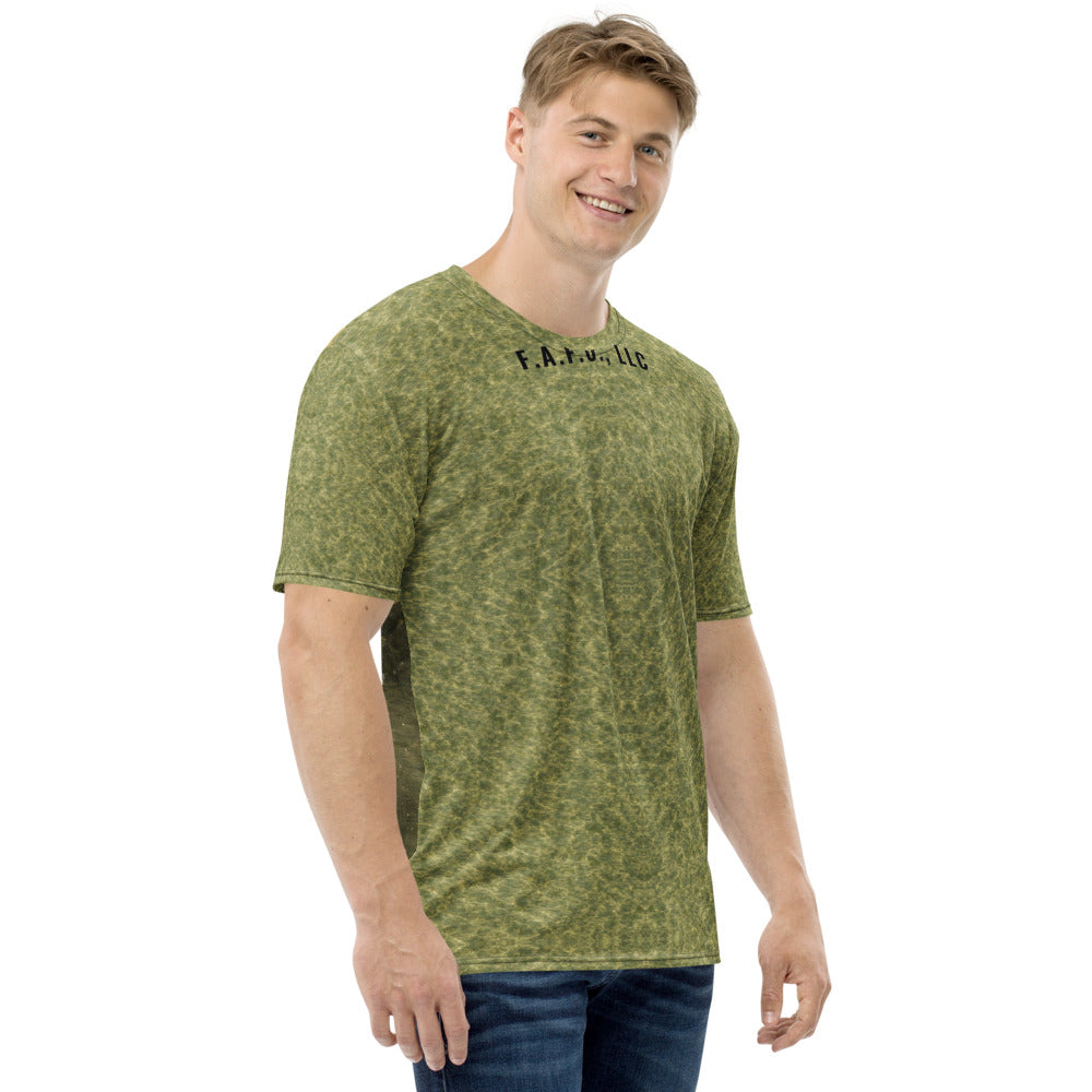 Texas Gulf Fishing Shirt (Short Sleeve) — Spotted seatrout - right sleeve view - real Printful mockup - Freedom Advocates Florida Official, LLC