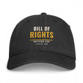 Closed-back washed cap in Black - Bill of Rights 1791 with F.A.F.O., LLC stamped on the front