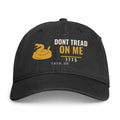Closed-back washed cap in Black - Don't Tread On Me 1775 with F.A.F.O., LLC stamped on the front