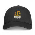 Closed-back washed cap in Black - Who Prints Your Money with F.A.F.O., LLC stamped on the front