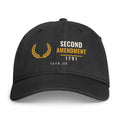 Closed-back washed cap in Black - Shall Not Be Infringed 1791 with F.A.F.O., LLC stamped on the front