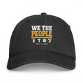 Closed-back washed cap in Black - We The People 1787 with F.A.F.O., LLC stamped on the front