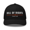 Mesh trucker cap in Black - Bill of Rights 1791 with F.A.F.O., LLC stamped on the front