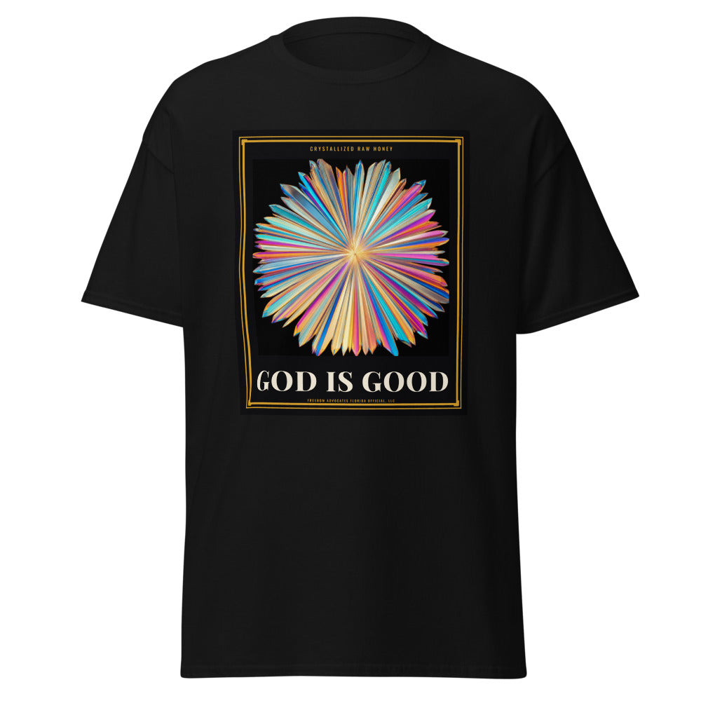 God Is Good printed on a Black unisex classic tee - Freedom Advocates Florida Official, LLC