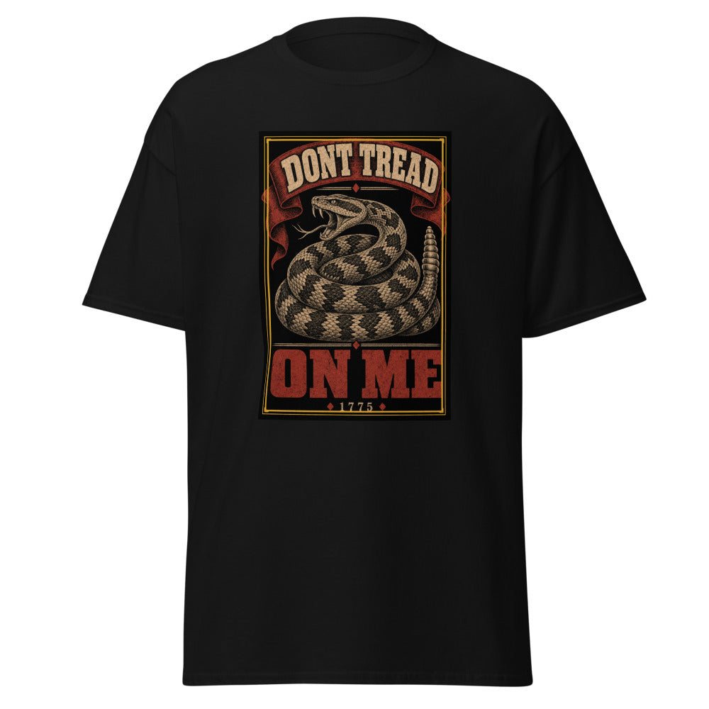 Don't Tread On Me 1775 printed on a Black unisex classic tee - Freedom Advocates Florida Official, LLC