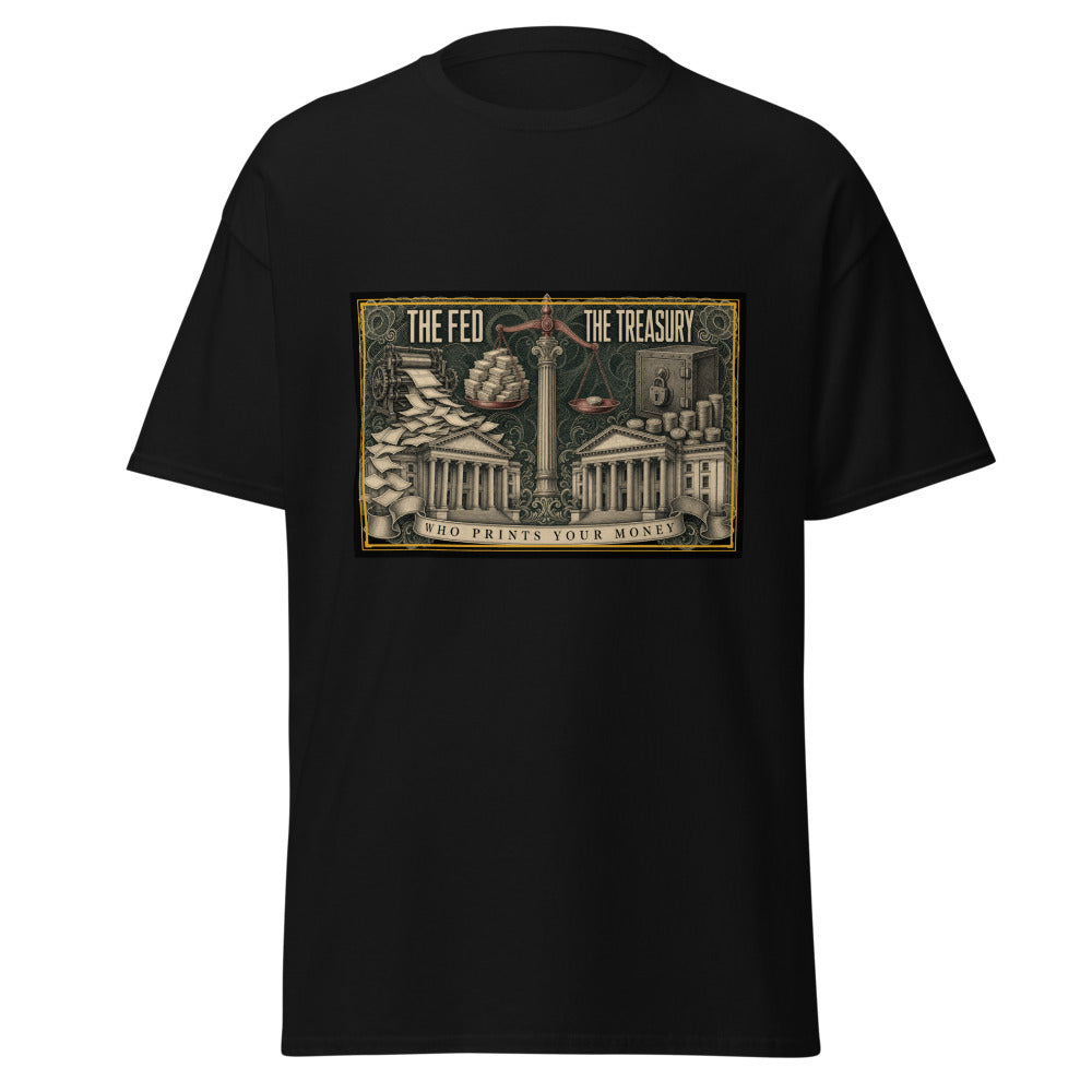 The Fed vs The Treasury printed on a Black unisex classic tee - Freedom Advocates Florida Official, LLC