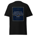 Galatians 5:14 printed on a Black unisex classic tee - Freedom Advocates Florida Official, LLC