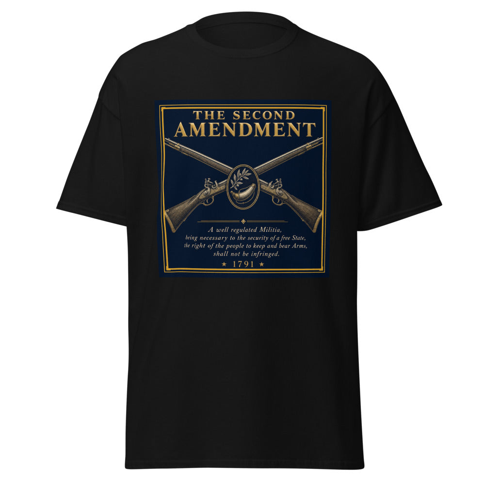 The Second Amendment 1791 printed on a Black unisex classic tee - Freedom Advocates Florida Official, LLC