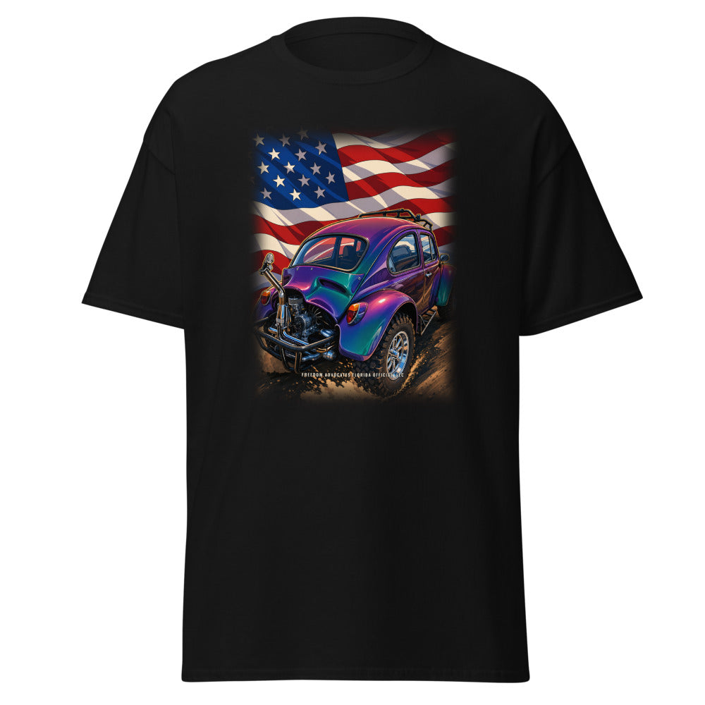 American Baja Bug printed on a Black tee - Freedom Advocates Florida Official, LLC
