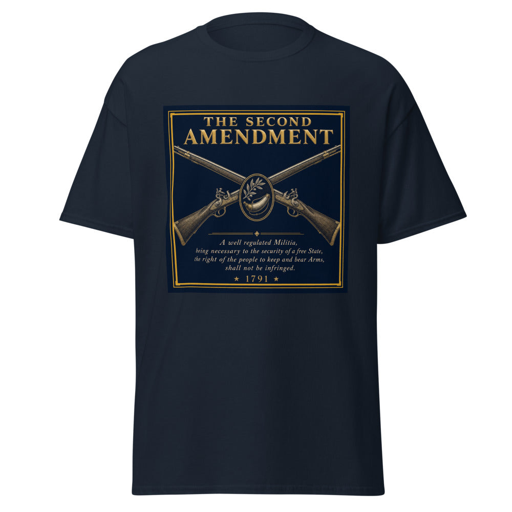 The Second Amendment 1791 printed on a Navy unisex classic tee - Freedom Advocates Florida Official, LLC