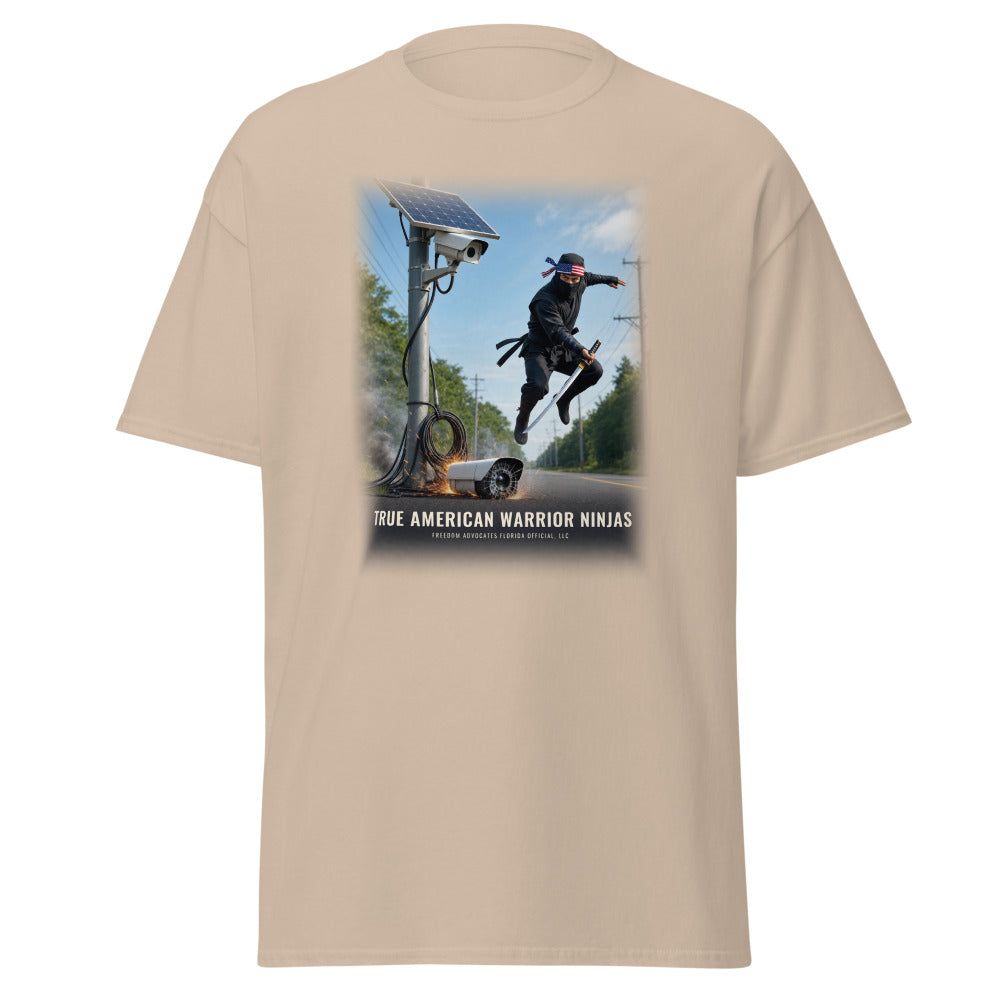 True American Warrior Ninjas printed on a Sand tee - Freedom Advocates Florida Official, LLC