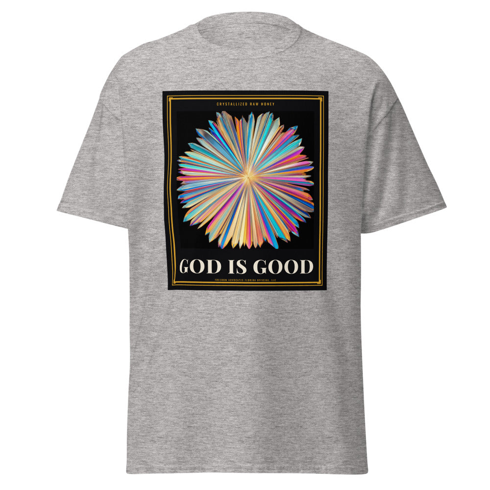 God Is Good printed on a Sport Grey unisex classic tee - Freedom Advocates Florida Official, LLC