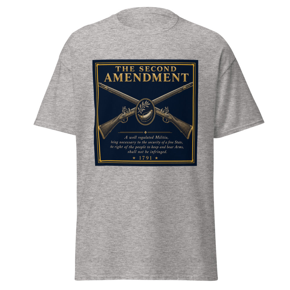 The Second Amendment 1791 printed on a Sport Grey unisex classic tee - Freedom Advocates Florida Official, LLC