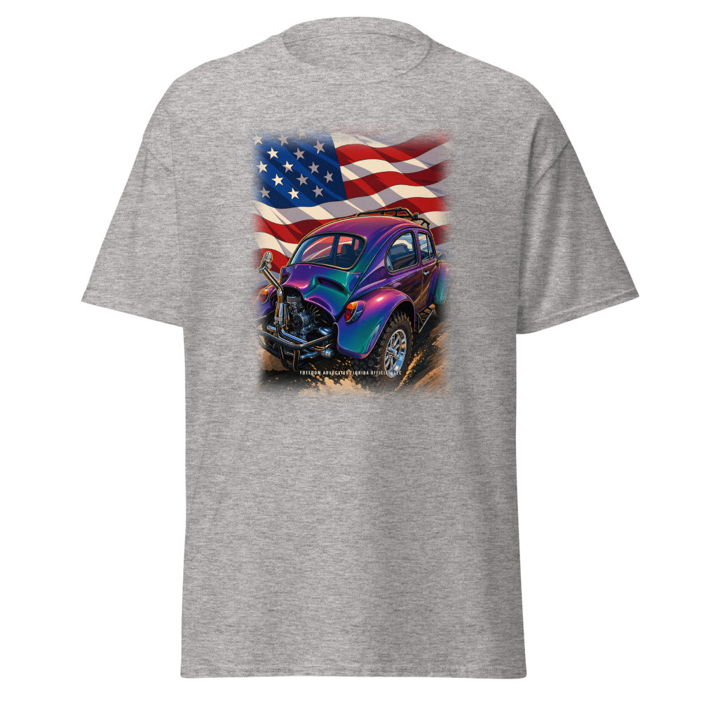 American Baja Bug printed on a Sport Grey tee - Freedom Advocates Florida Official, LLC