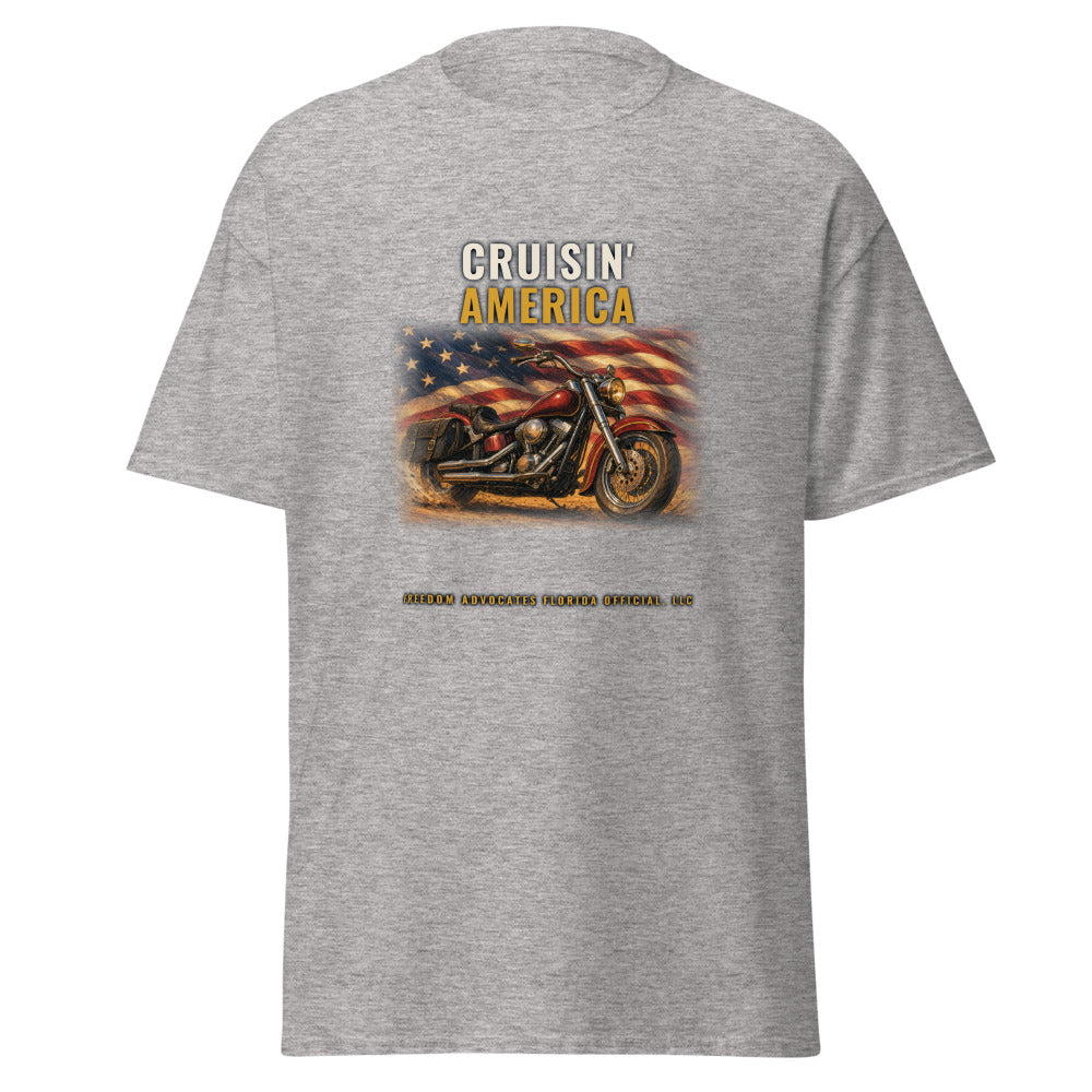 Cruisin' America printed on a Sport Grey tee - Freedom Advocates Florida Official, LLC