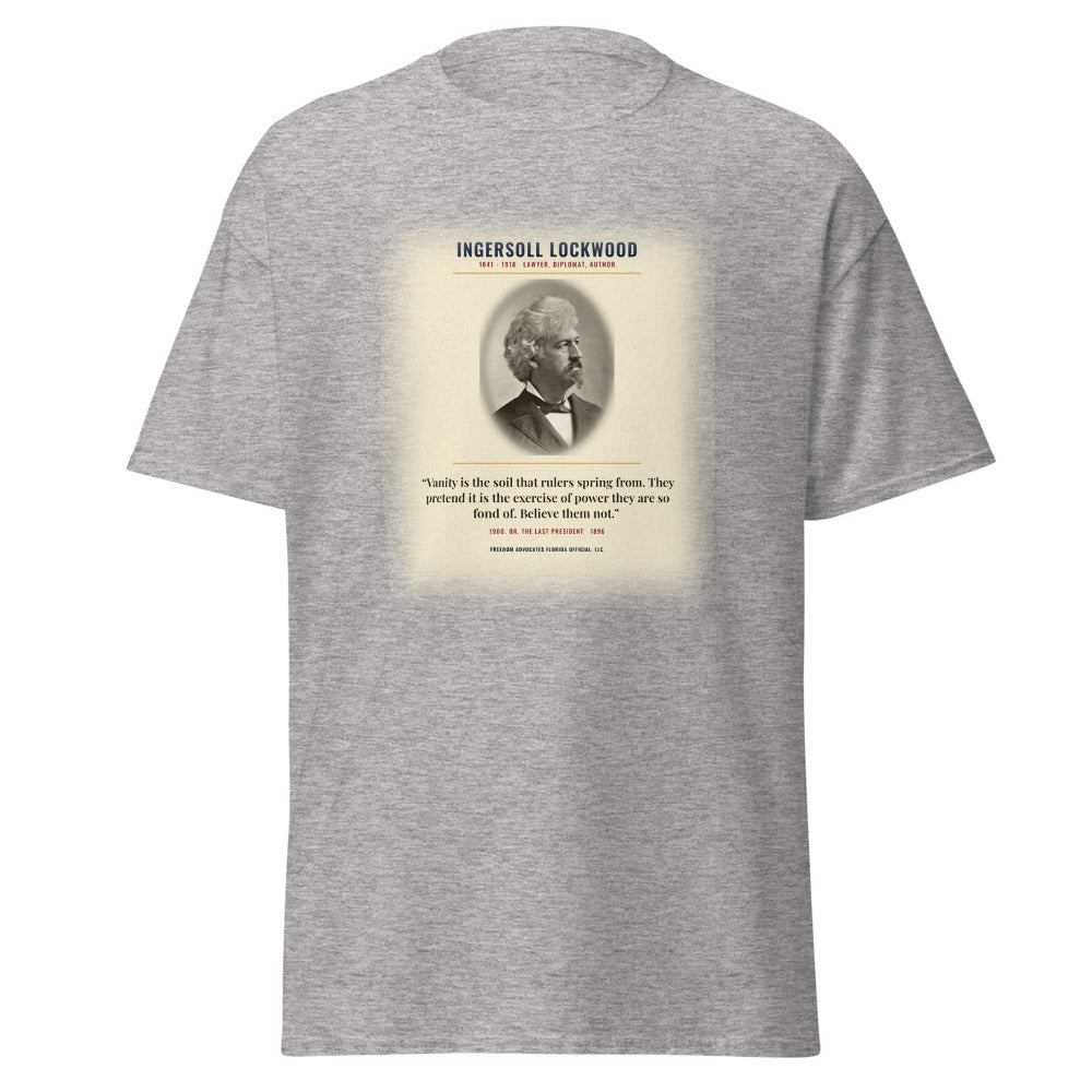 Ingersoll Lockwood, Vanity Is the Soil printed on a Sport Grey tee - Freedom Advocates Florida Official, LLC