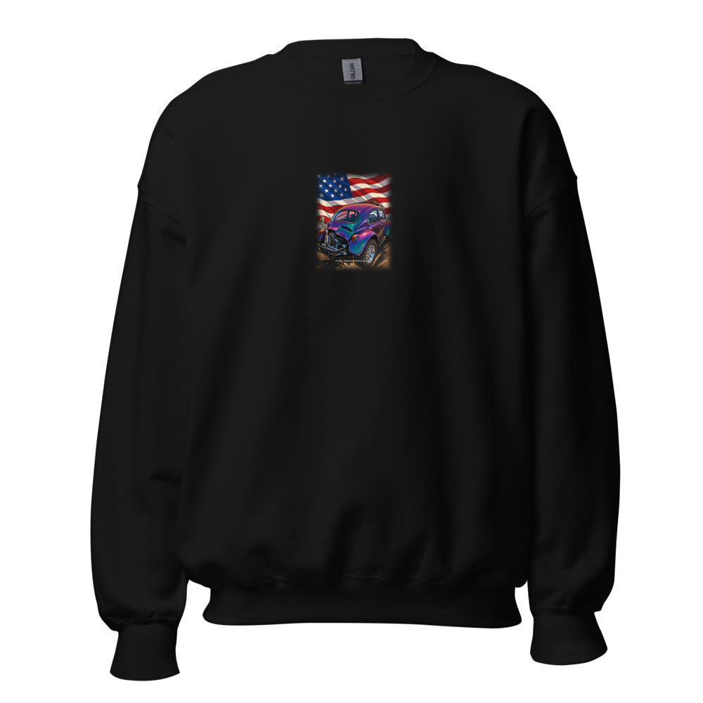 American Baja Bug - Sweatshirt in Black - Gildan 18000 crew neck sweatshirt - Freedom Advocates Florida Official, LLC