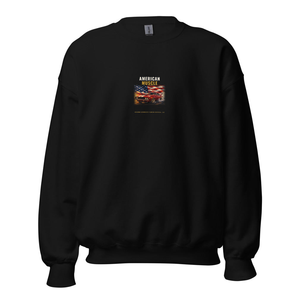 American Muscle - Sweatshirt in Black - Gildan 18000 crew neck sweatshirt - Freedom Advocates Florida Official, LLC