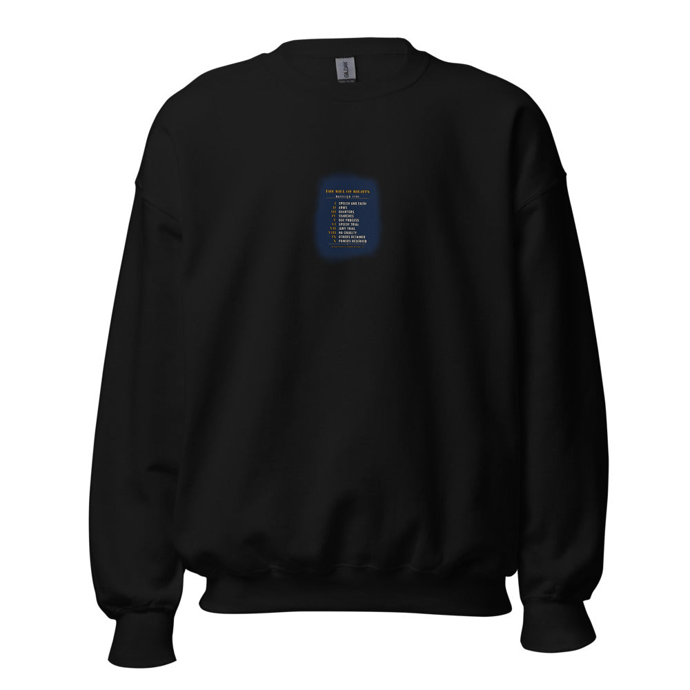 The Bill of Rights 1791 - Sweatshirt in Black - Gildan 18000 crew neck sweatshirt - Freedom Advocates Florida Official, LLC