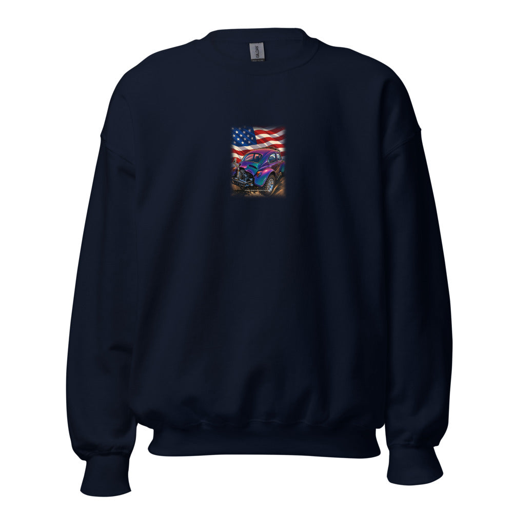 American Baja Bug - Sweatshirt in Navy - Gildan 18000 crew neck sweatshirt - Freedom Advocates Florida Official, LLC