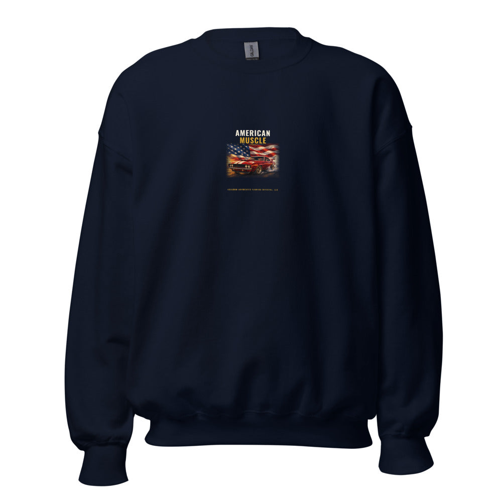 American Muscle - Sweatshirt in Navy - Gildan 18000 crew neck sweatshirt - Freedom Advocates Florida Official, LLC