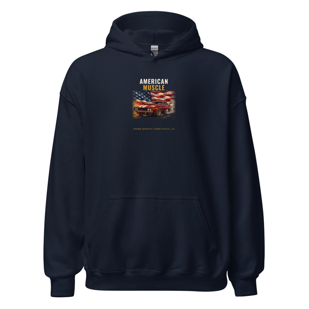 American Muscle - Hoodie in Navy - Gildan 18500 hoodie - Freedom Advocates Florida Official, LLC