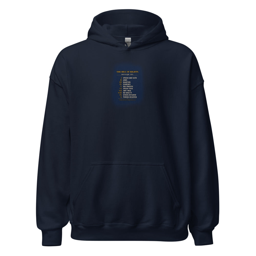 The Bill of Rights 1791 - Hoodie in Navy - Gildan 18500 hoodie - Freedom Advocates Florida Official, LLC