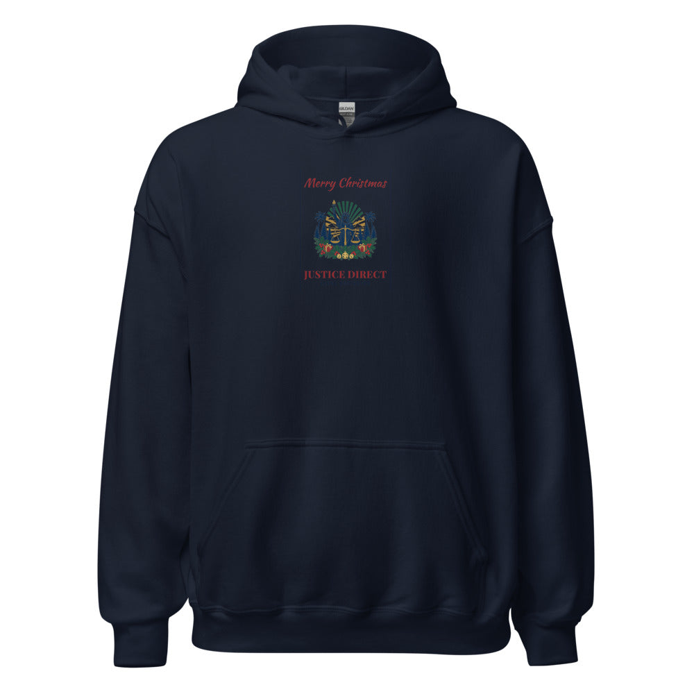 Merry Christmas - Hoodie in Navy - Gildan 18500 hoodie - Freedom Advocates Florida Official, LLC