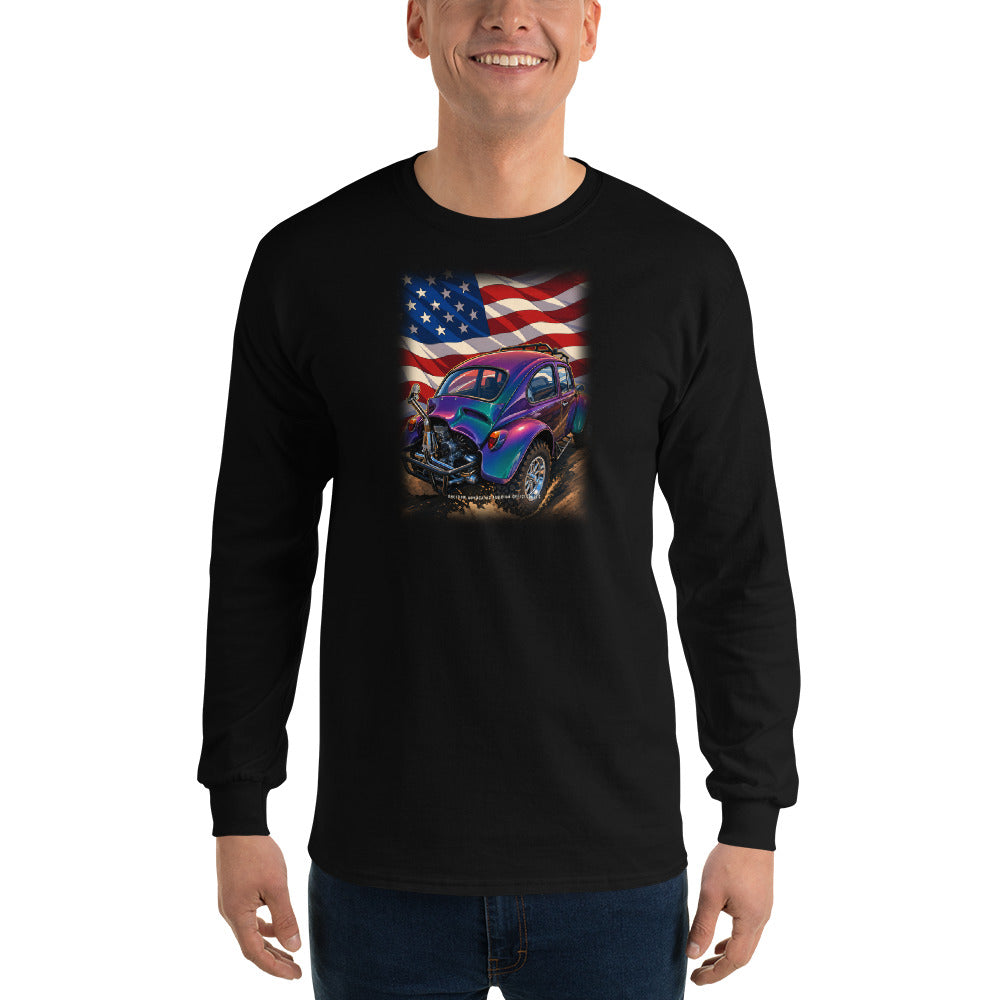American Baja Bug - Long Sleeve Tee in Black - Gildan 2400 long sleeve - Freedom Advocates Florida Official, LLC